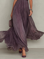 Beatrice | Abito Maxi in Chiffon con Collo a Chiave Viola